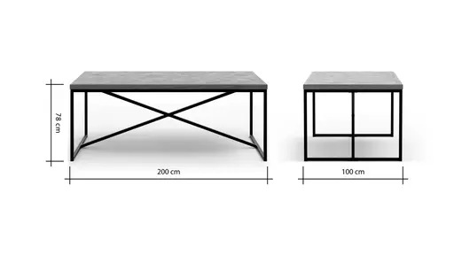 Esstisch Litchfield - LB ca. 200x100 cm, Eichenfurnier, Naturöl