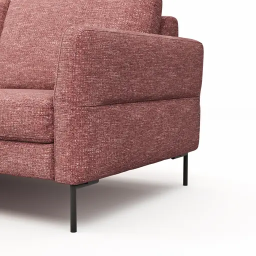 Ecksofa  Enna - Ecke links mit 3-Sitzer inklusive Sitzvorzug (motorisch), Stoff, Koralle