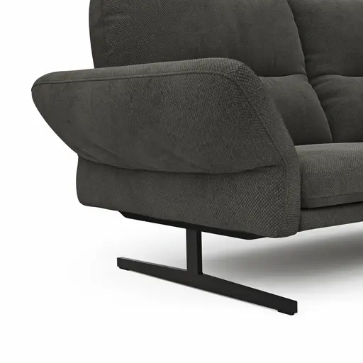 Ecksofa Alexander -  3-Sitzer mit Longchair rechts inkl. Kopfstütze/Armlehne verstellbar, Stoff, Braungrün