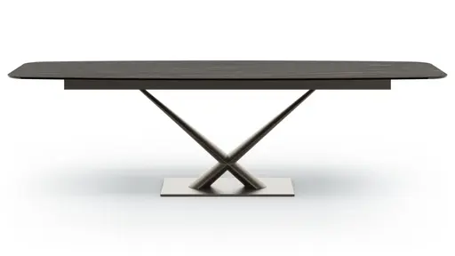 Esstisch Savona - LB ca. 280x100 cm, Fix, Keramik, Schwarz, Bootsform