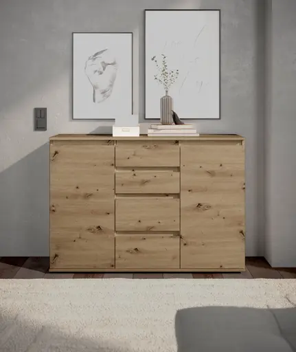 Kommode - B ca. 119 cm, Artisan Eiche Nachbildung