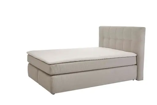 Boxspringbett JANAH- Liegefläche ca. 140x200 cm, Stoff, Creme