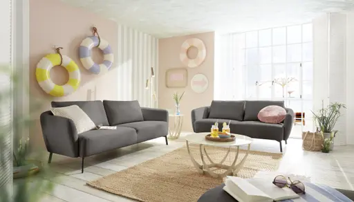 Sofa CARLLOTA - 2,5-Sitzer, Stoff, Anthrazit