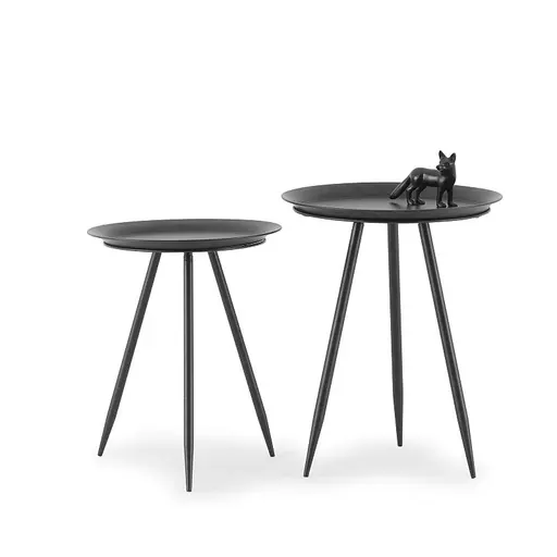 Beistelltisch- DH ca. 54x44 cm, Schwarz, Lackiert