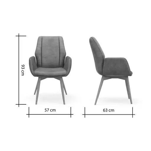 Armlehnstuhl Dalyan - Stoff, Grau