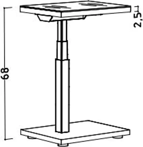 Beistelltisch - höhenverstellbar, LB ca. 45x35 cm, Weiß, Schwarz