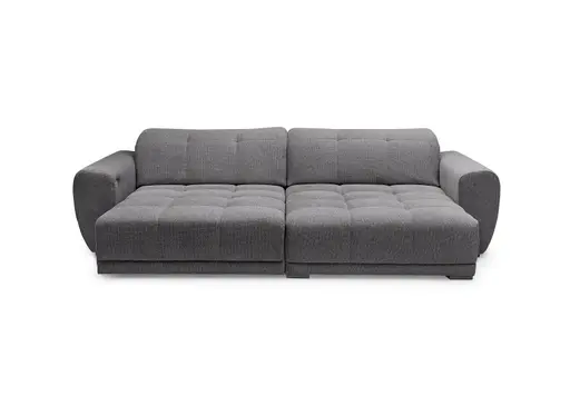 Ecksofa -2-Sitzer mit Longchair rechts, Kopfteil verstellbar, Sitztiefe verstellbar motorisch, Stoff, Anthrazit