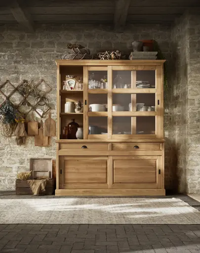 Buffetschrank Louisiana - mit Schiebetüren, Wildeiche teilmassiv, geölt