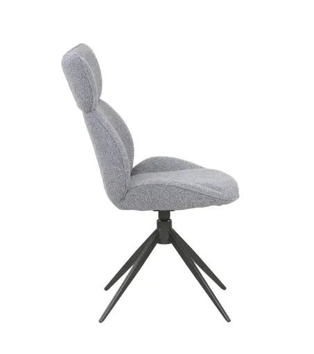 Stuhl MIRNA - drehbar, Stoff, Grau