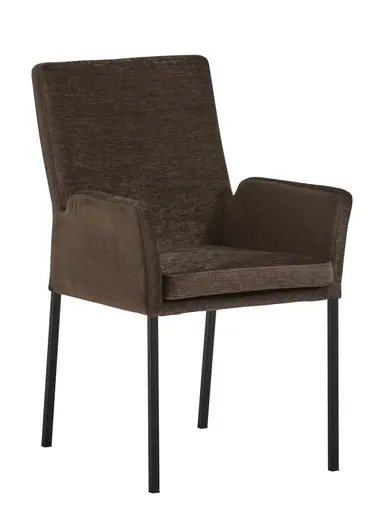 Armlehnstuhl Tuma - Stoff, Dunkelbraun