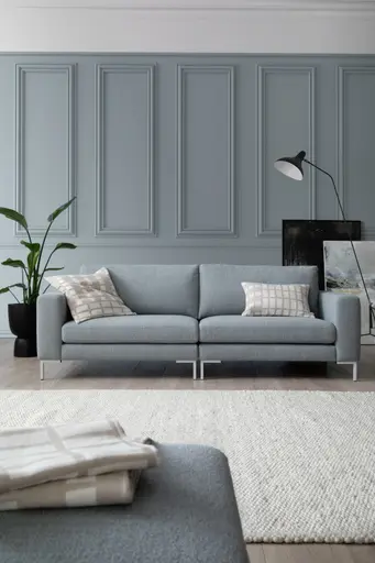 Sofa Solano - 3-Sitzer, Stoff, Hellblau