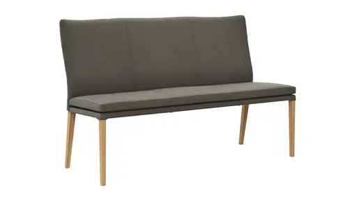 Polsterbank Tuma - Breite ca. 155 cm, Leder, Graubraun