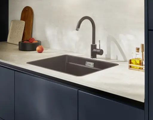 Inselküche 51.230 CO 1V2 525, Rillenoptik Eiche dunkel