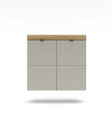 Schuhschrank - B ca. 90 cm, Kaschmir, Artisan Eiche Nachbildung