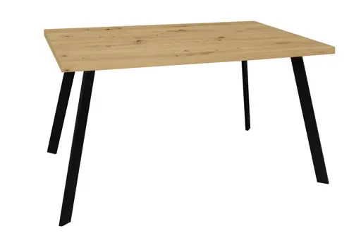 Esstisch - LB ca. 140x90 cm, Asteiche, Schwarz