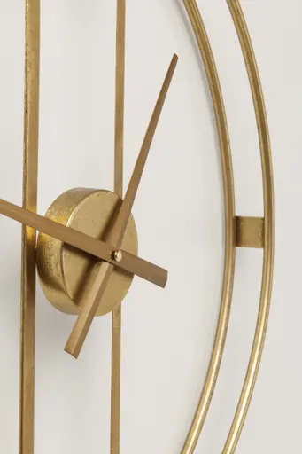 Wanduhr- D ca. 60 cm, Rund, Stahl, Pulverbeschichtet, Goldfarben