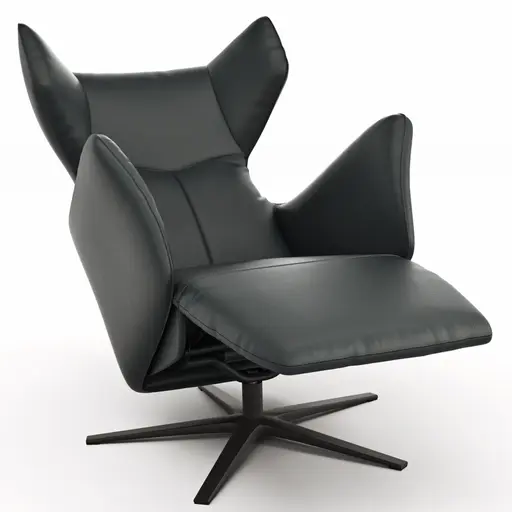 Sessel Noto Relax II - Rückenlehne und Fußteil verstellbar (motorisch), Leder, Schwarz