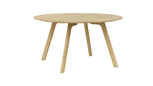 Esstisch Phoenix - LBH ca. 140x140x75 cm, Eiche massiv, Bianco geölt, rund