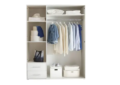 Drehtürenschrank- B ca. 155 cm, Weiß