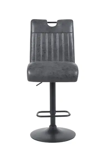 Barhocker - drehbar, höhenverstellbar, Microfaser, Vintage Anthrazit