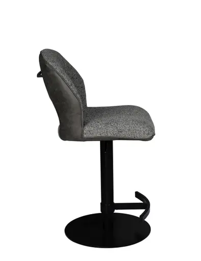 Barhocker MAILE - drehbar, höhenverstellbar, Stoff, Grau, Anthrazit