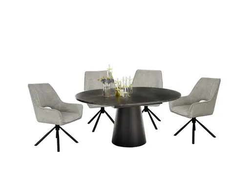 Armlehnstuhl MARESA - drehbar, Stoff, Silberfarben