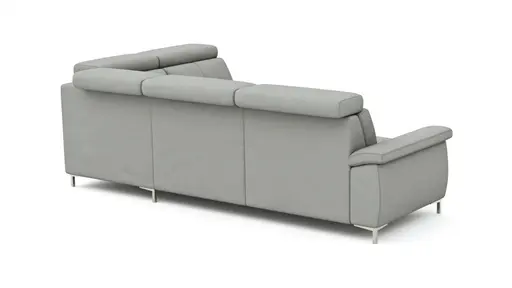 Ecksofa Cornella - 2-Sitzer mit Ecke rechts, Stoff, Hellgrau