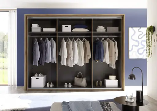 Schwebetürenschrank- B ca. 280 cm, Eiche Dekor