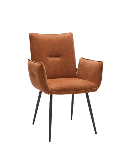 Armlehnstuhl MARCELA - Stoff, Kupfer