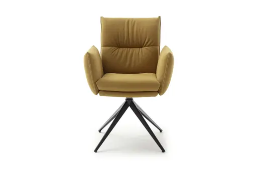 Armlehnstuhl Coscino - Leder, Senfgelb