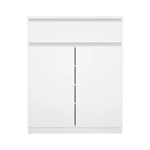 Kommode - B ca. 81 cm, Weiß Hochglanz