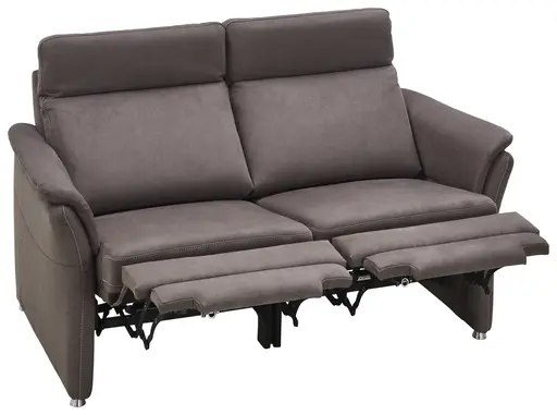 Sofa Arima H - 2-Sitzer inkl. Relaxfunktion (motorisch), Stoff, Dunkelbraun