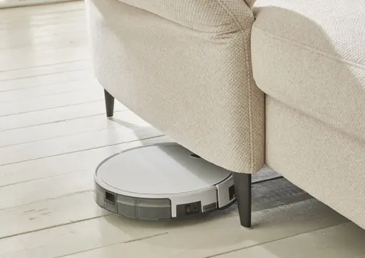 Wohnlandschaft - Longchair links mit 2,5-Sitzer und Ecke rechts, Kopfteil vertellbar, Stoff, Ecru