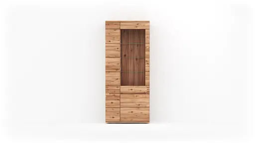 Vitrine Cartago Soft - Astbuche massiv, natur geölt