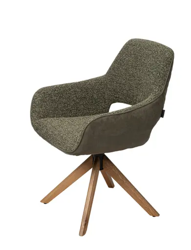 Armlehnstuhl MARIETTA - drehbar, Stoff, Grün