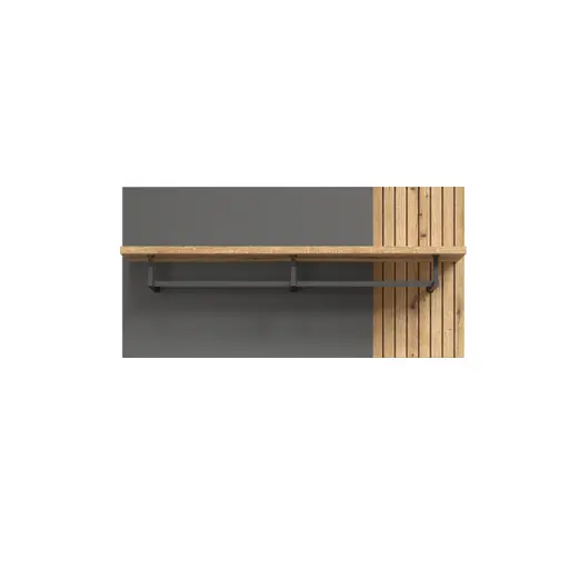 Garderobenpaneel - B ca. 80 cm, Anthrazit, Eiche Coast Evoke Nachbildung
