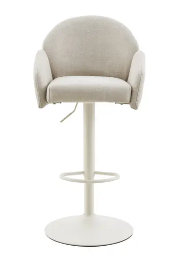 Barhocker - drehbar, höhenverstellbar, Stoff, Beige