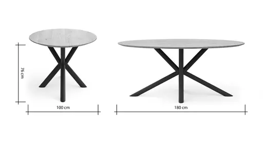 Esstisch Phoenix - LB ca. 180x100cm, Eiche, eco snow lackiert