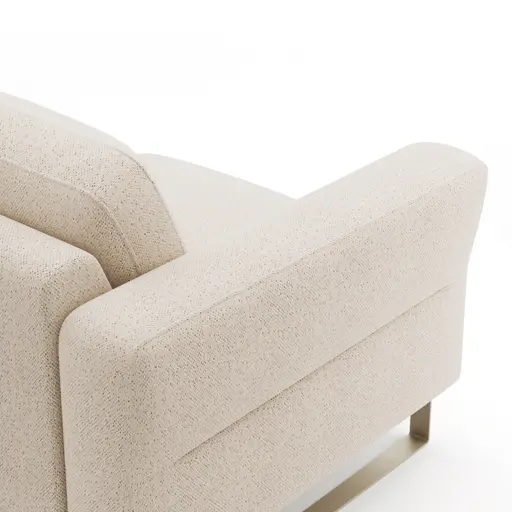 Ecksofa Leona - 2,5-Sitzer mit Ecke rechts, Stoff, Creme