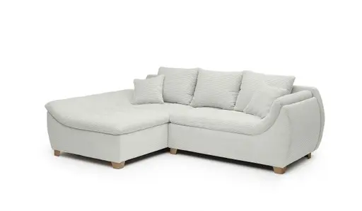 Ecksofa JAMILA - 2-Sitzer, Ecke rechts, Stoff, Beige