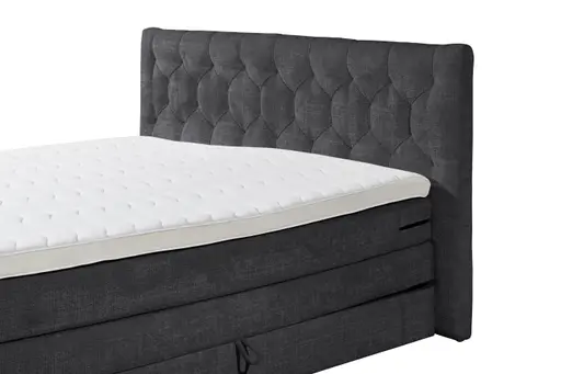 Boxspringbett- Liegefläche ca. 180x200 cm, Stoff, Schwarz