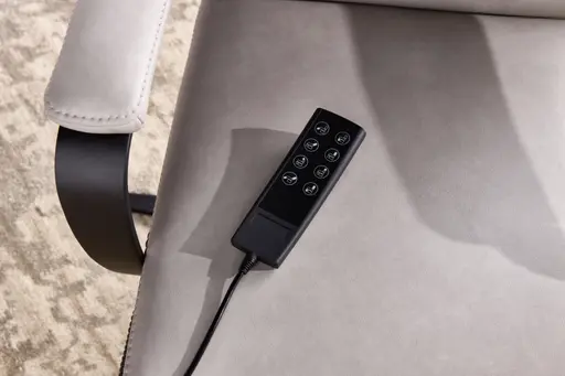 Relaxsessel Avela Relax - Größe L, Kopf-/ Fußteil und Rückenlehne verstellbar, Leder, Steingrau