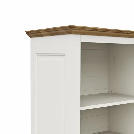 Bücherschrank Louisiana - teilmassiv, Weiß