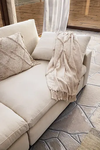 Sofa Palmdale - 4,5-Sitzer, inkl. Kissen, Stoff, Natur