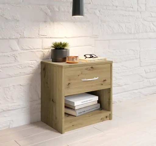 Nachtkommode - Eiche Dekor