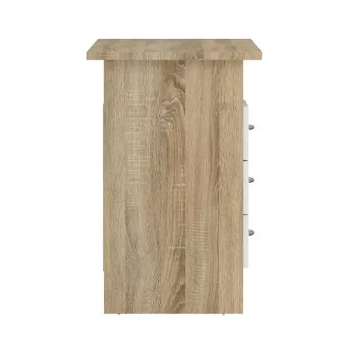 Schreibtisch - LB ca. 120x48 cm, Eiche Struktur Nachbildung, Weiß