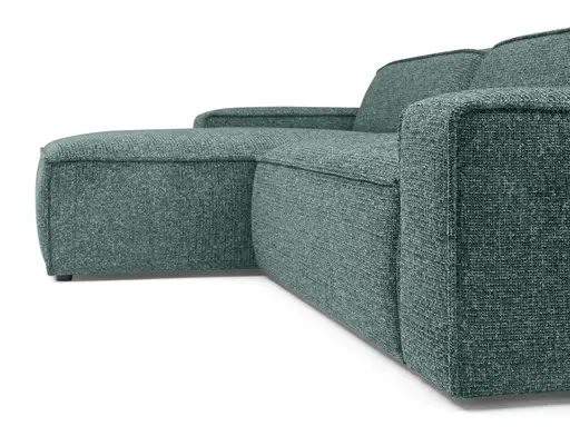 Ecksofa - Longchair links mit 2-Sitzer, Sitzvorzug motorisch, Stoff, Petrol