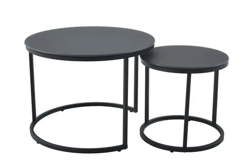 Couchtisch - 2er Set, Anthrazit, Schwarz