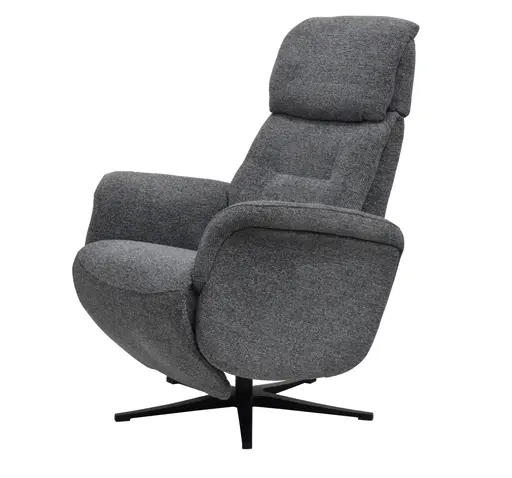 TV-Sessel MARLON - drehbar, Relaxfunktion, Kopfteilverstellung, Stoff, Graublau