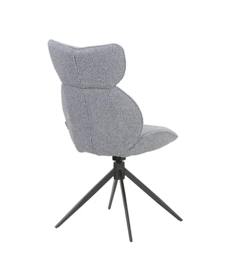 Stuhl MIRNA - drehbar, Stoff, Grau